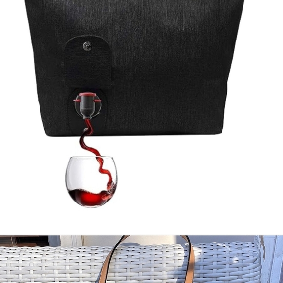 Porto Vino Canvas Tote Bag with Tan Handles - Picture 5 of 7